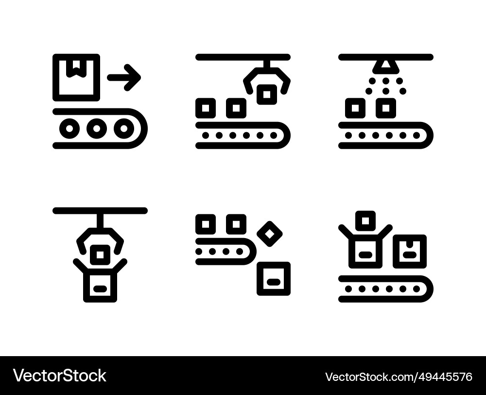 Simple set of factory related line icons Vector Image