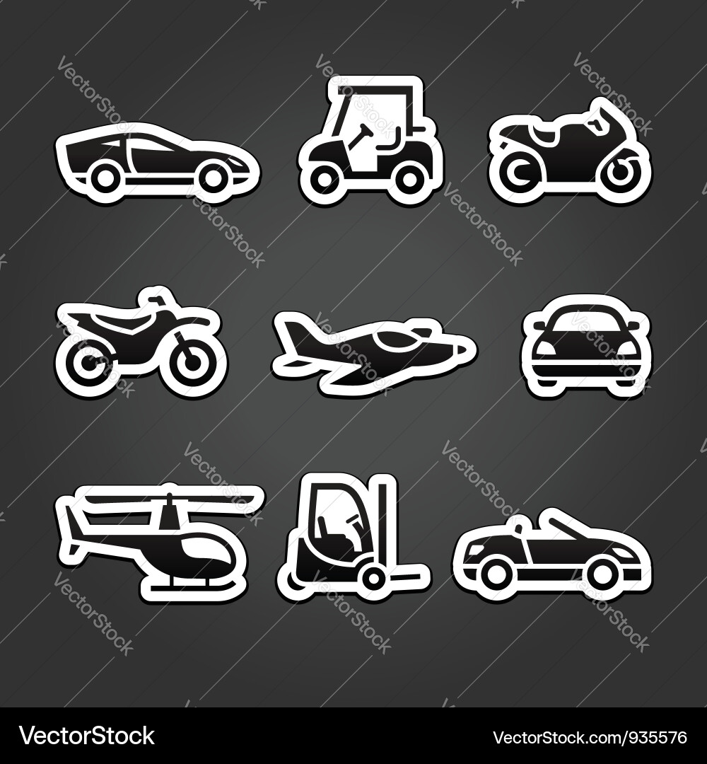 Transport Stickers & Icons Vector Image