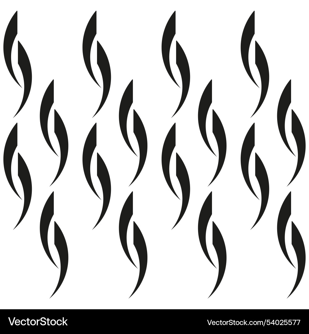 Abstract flame pattern repeating curved shapes Abstract flame pattern repeating curved shapes vector image