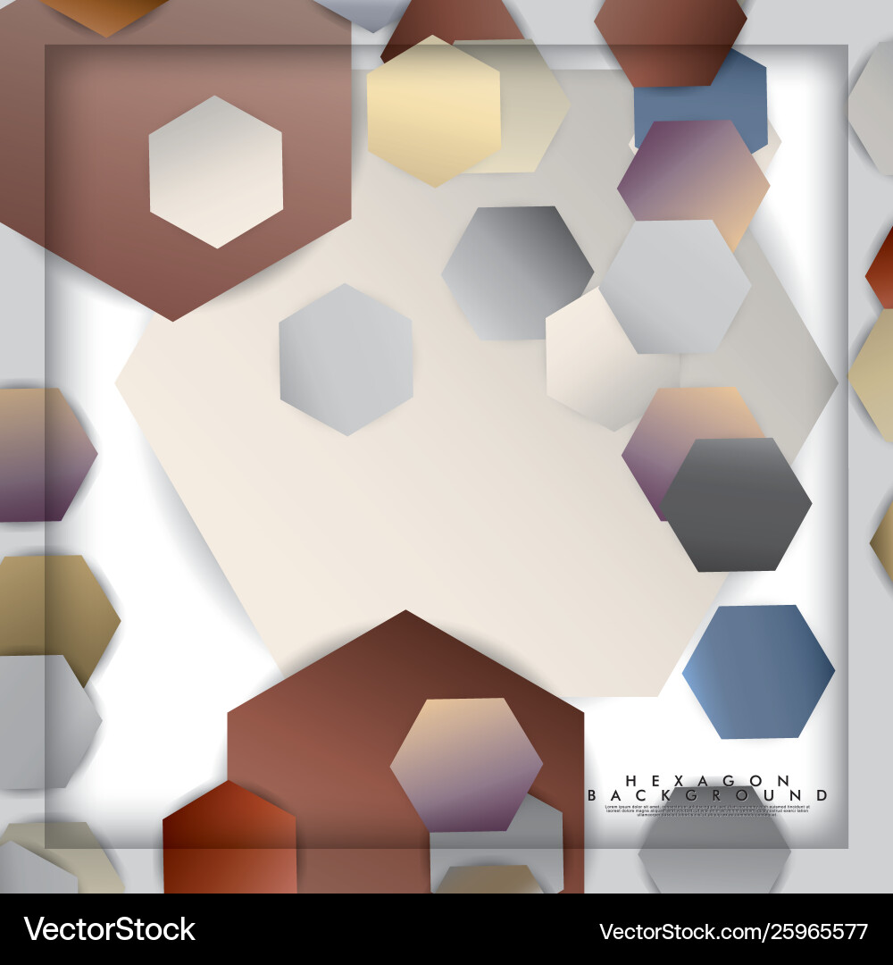 Abstract hexagon background with color stone Abstract hexagon background with color stone Vector Image