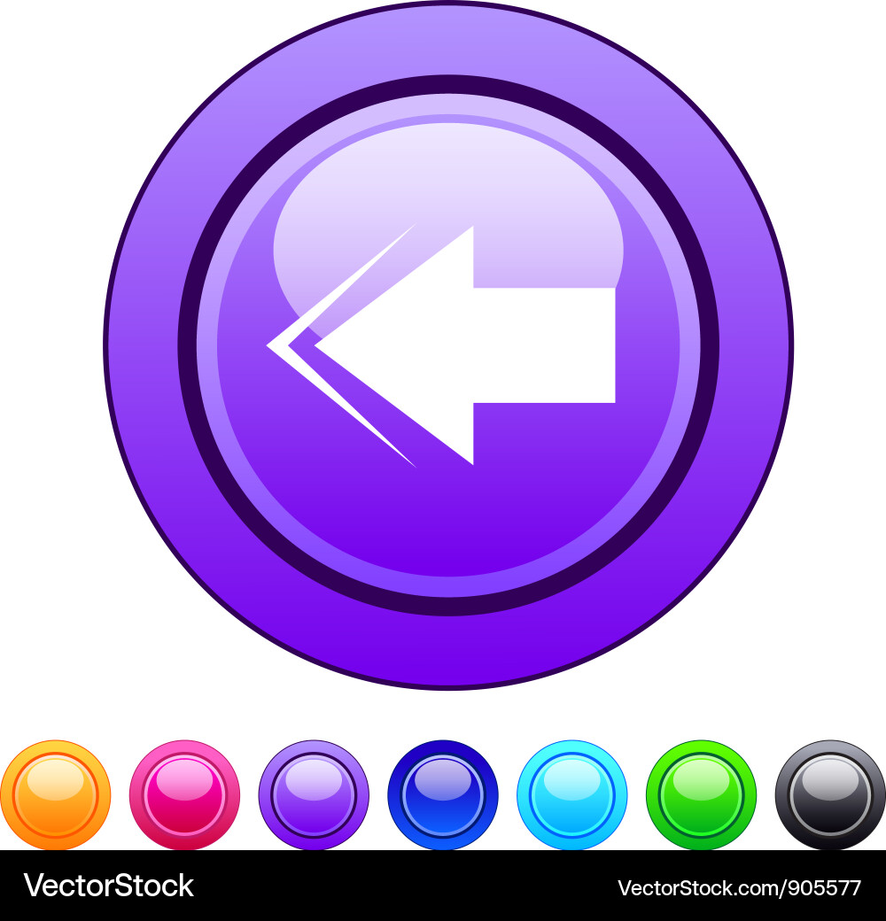 Back arrow circle button vector image