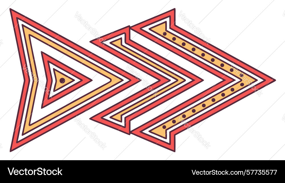 Bold geometric arrow with intricate inner pattern vector image