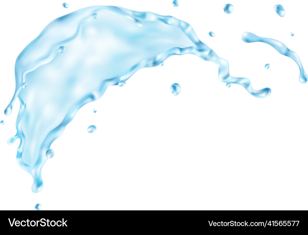 Cold water splash composition vector image