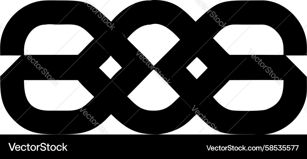Complex Interlocking Loop Symbol Vector Image