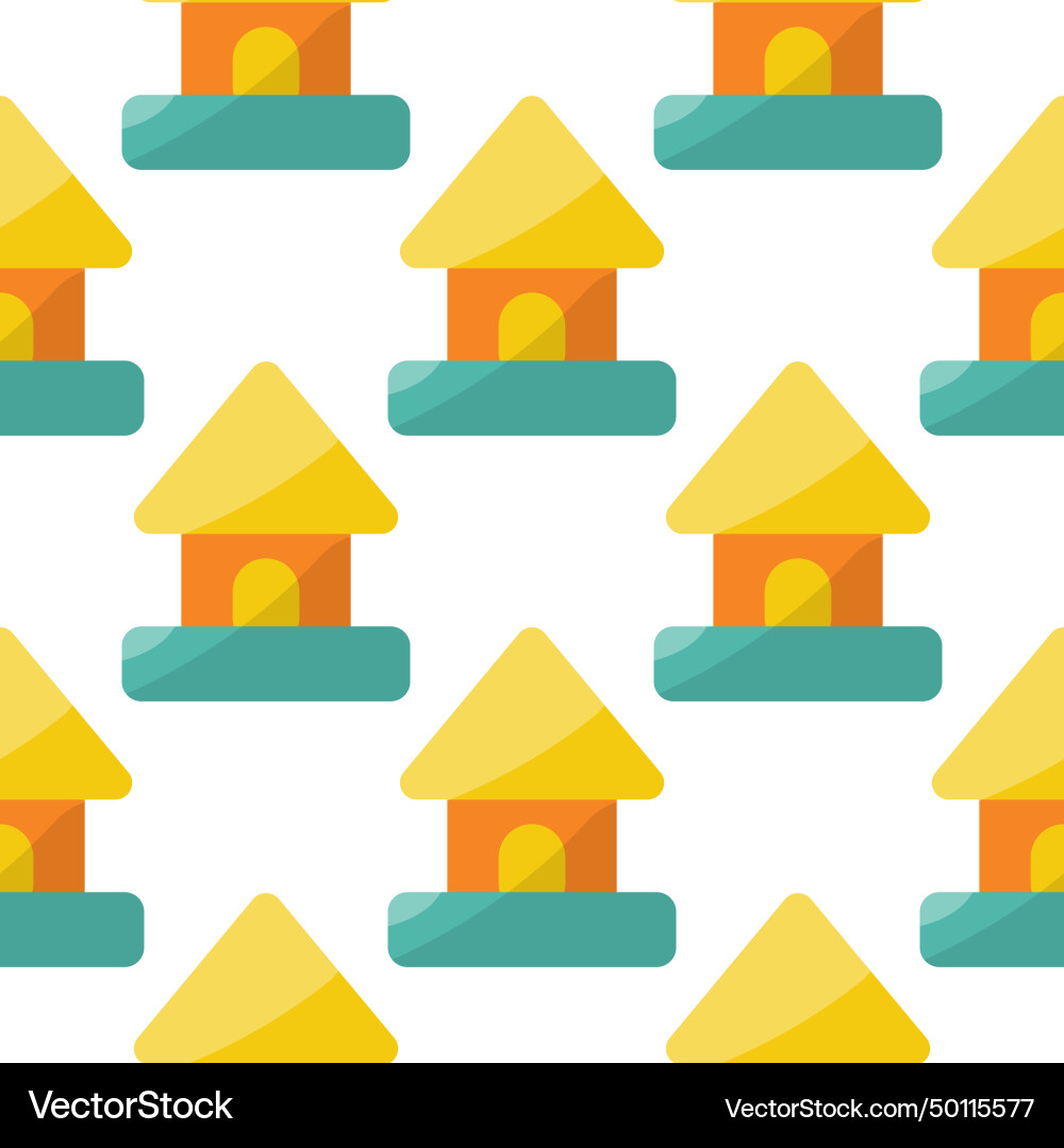 Constructor build house children day pattern play Constructor build house children day pattern play Vector Image