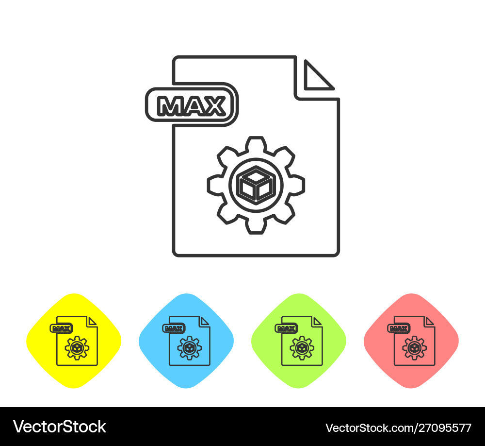 Grey line max file document download button Grey line max file document download button Vector Image