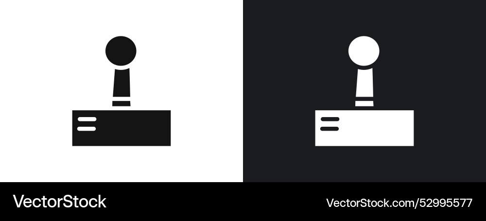 Joystick icon linear graphics set in black Vector Image