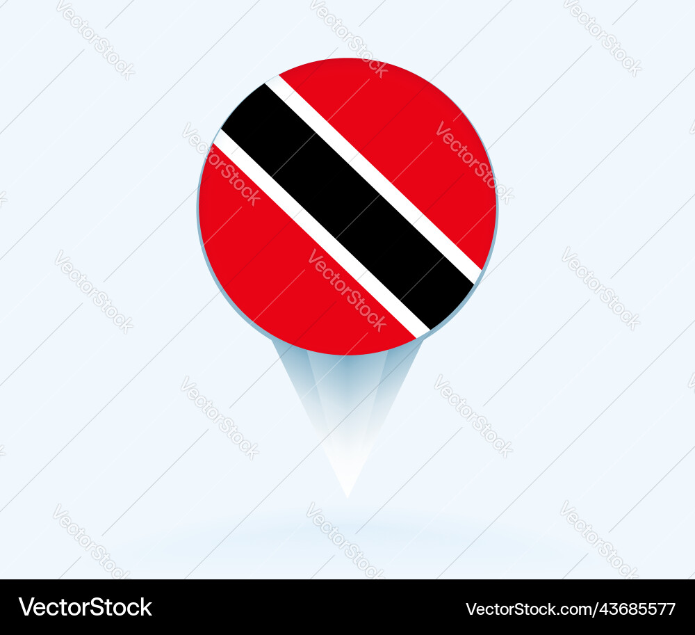 Map pointer with flag of trinidad and tobago Vector Image