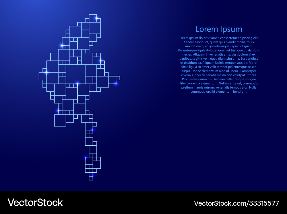 Myanmar map from blue pattern a grid Vector Image