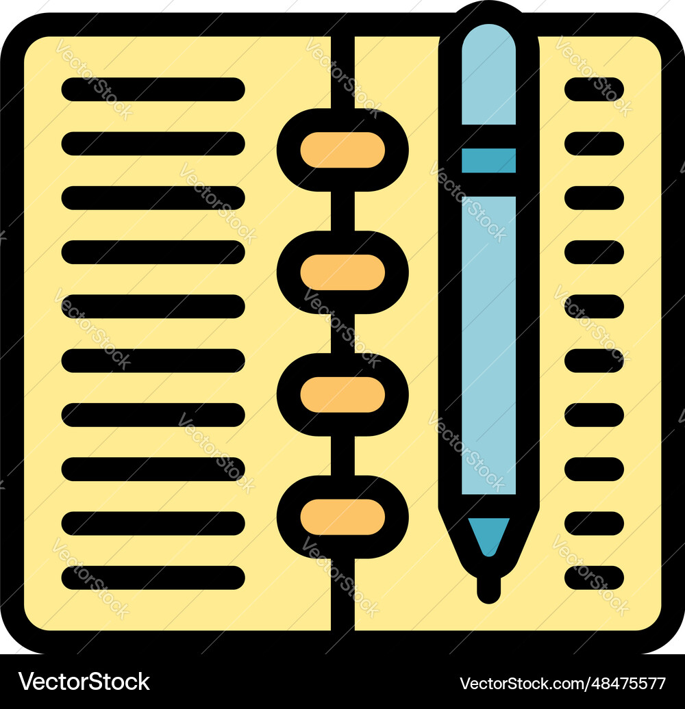 Notebook study icon flat Notebook study icon flat Vector Image