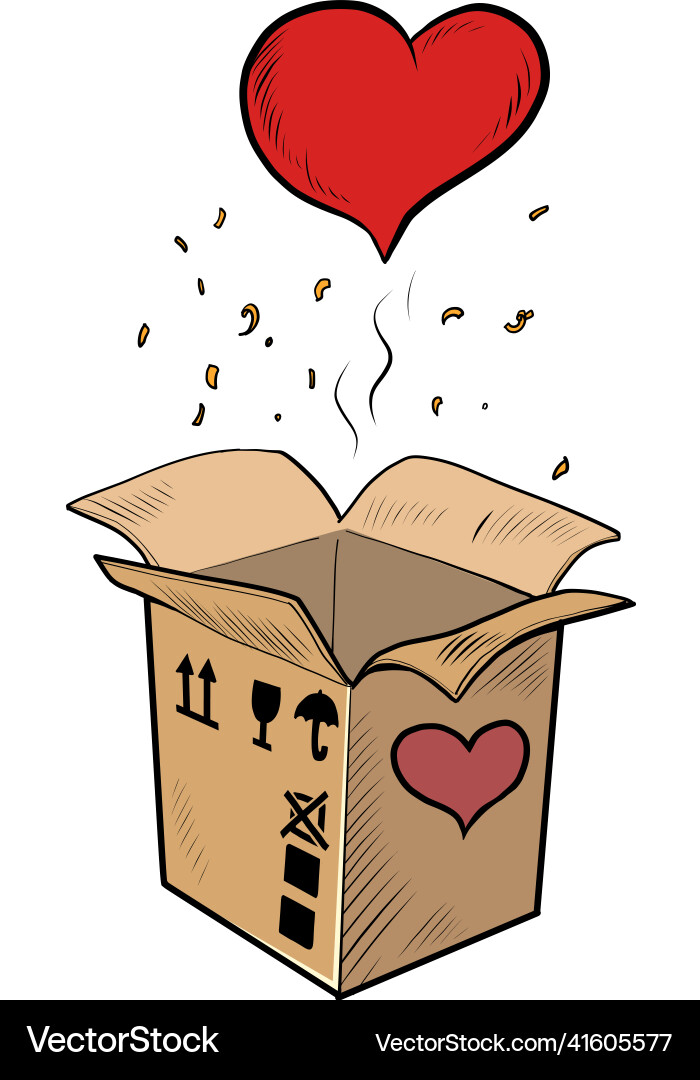 Rote Herz Box Valentine Überraschung Gruß Liebe Rote Herz Box Valentine Überraschung Gruß Liebe vektorbild