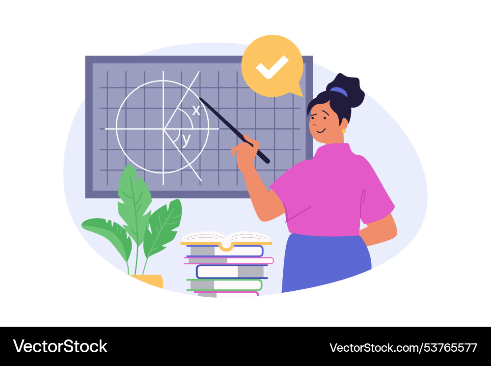 School learning concept in modern flat design Vector Image
