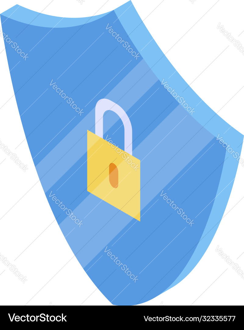 Secured shield testing software icon isometric vector image