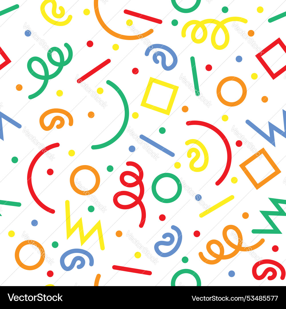 Simple childish scribble backdrop colorful line vector image