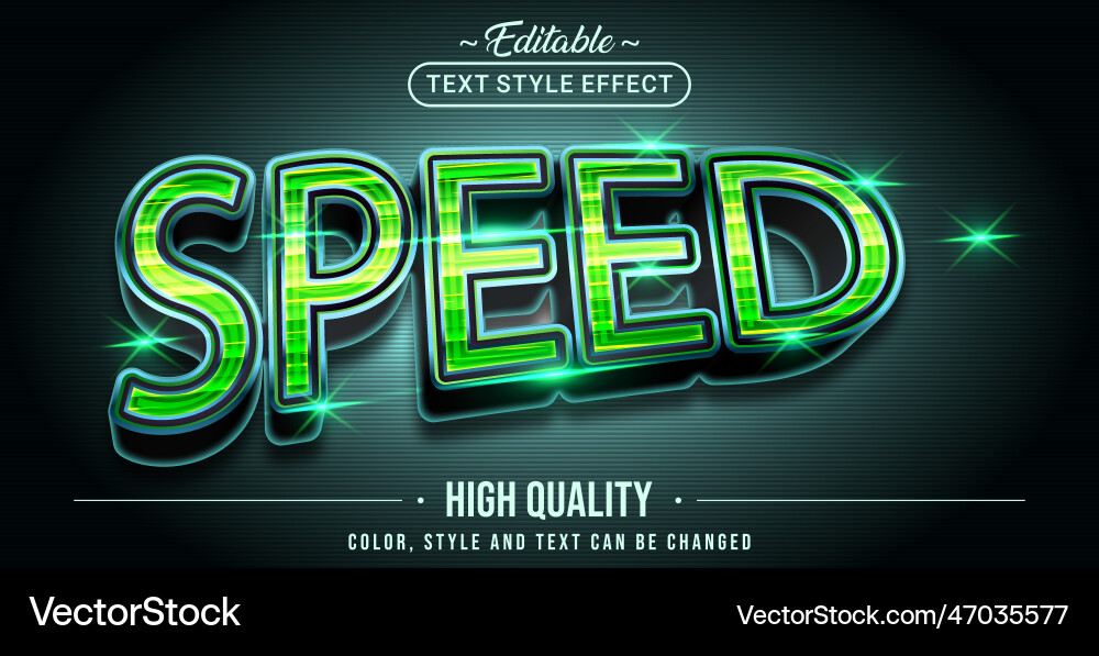 Speed Text Style Effect - Dynamic Typography vector image
