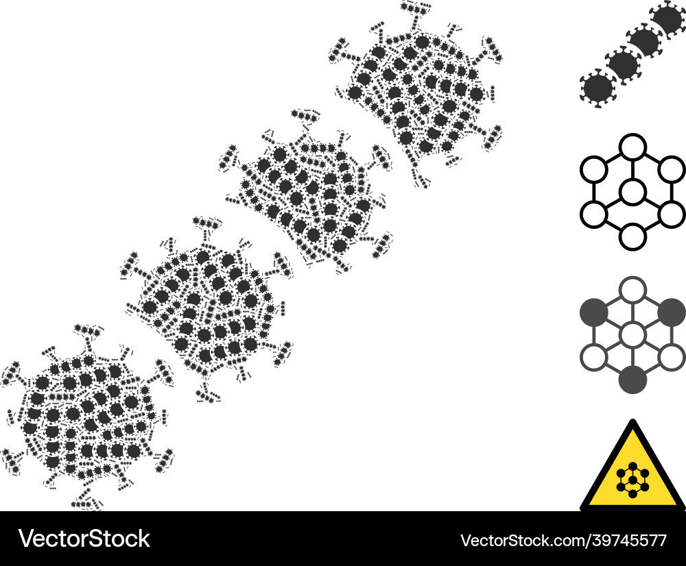 Virus blockchain icon recursion composition Virus blockchain icon recursion composition Vector Image