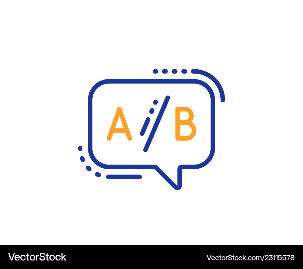 Ab Prüfung Linie Icon ui Test Chat Blase Zeichen Vektorbild