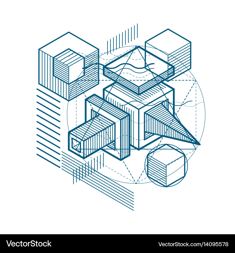Abstract background with isometric lines Vector Image