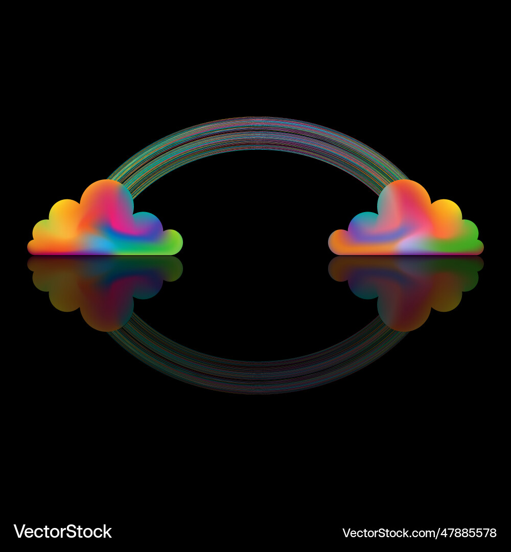 Abstract clouds with colorful rainbow mirror Abstract clouds with colorful rainbow mirror Vector Image