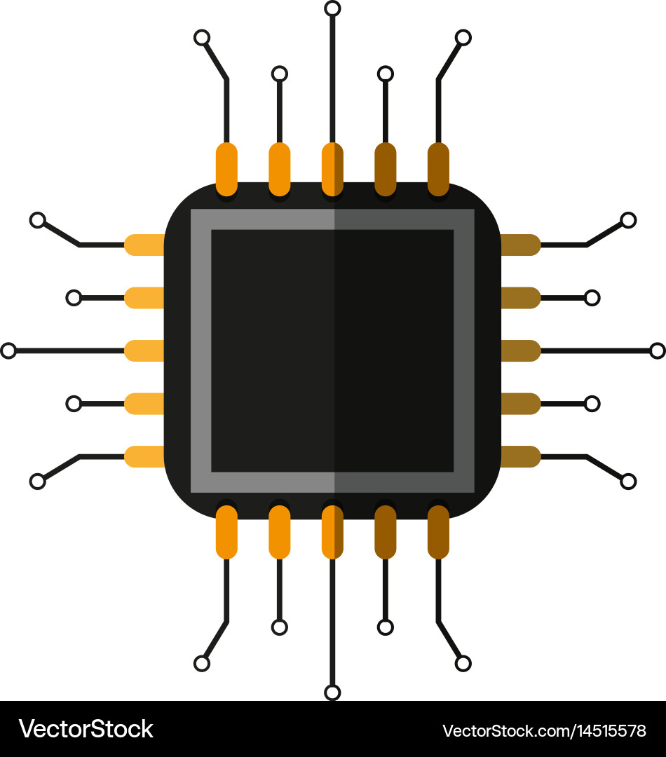 Abstract cpu icon image Vector Image