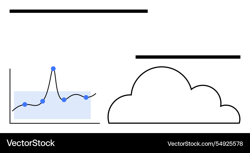 Abstract representation of data trends and cloud Abstract representation of data trends and cloud vector image