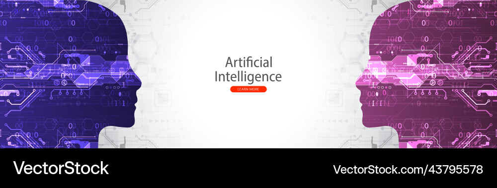 Artificial intelligence technical background vector image