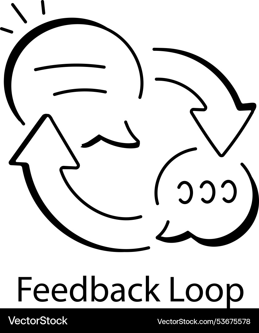 Basic rgba sketchy icon of feedback loop Vector Image