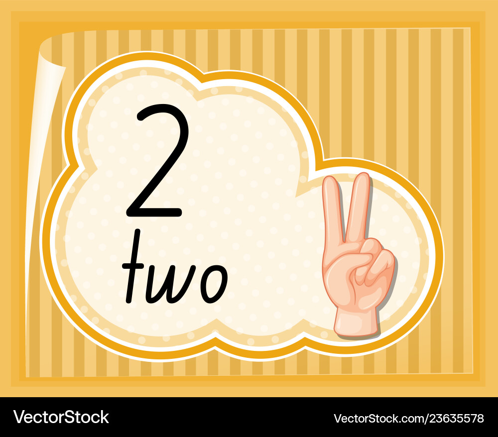 Count two with hand gesture vector image