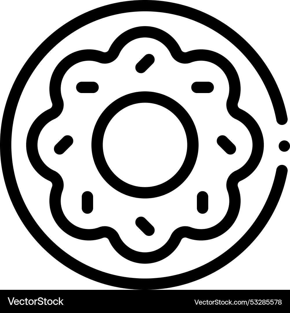 Donut icon thin linear style design isolated Vector Image