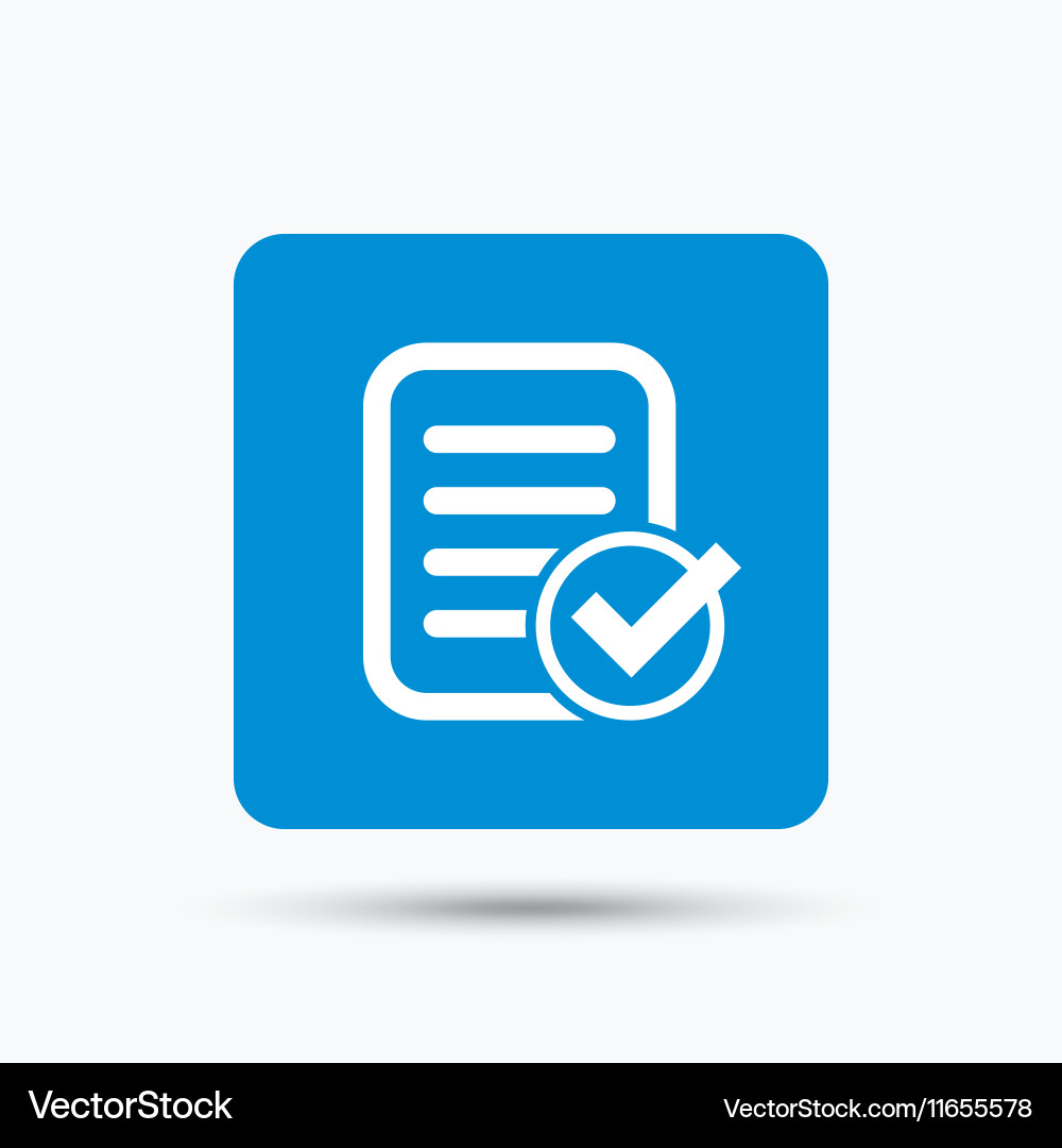 File selected icon document page with check Vector Image