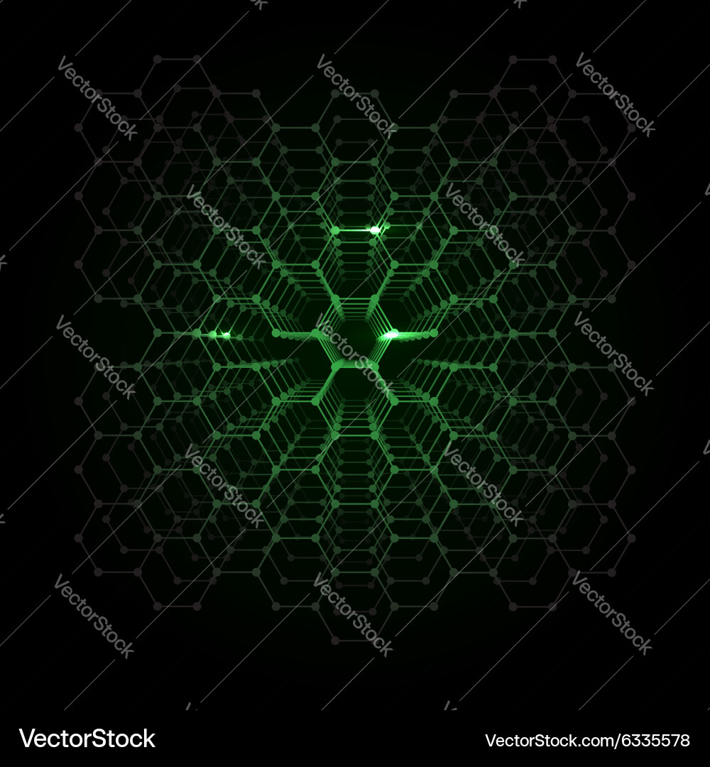 Futuristic Hexagonal Grid Background Vector Image