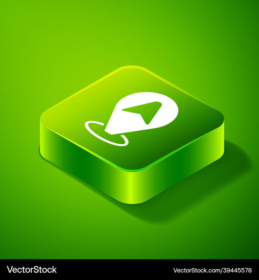 Isometric map pointer with taxi car icon isolated Vector Image