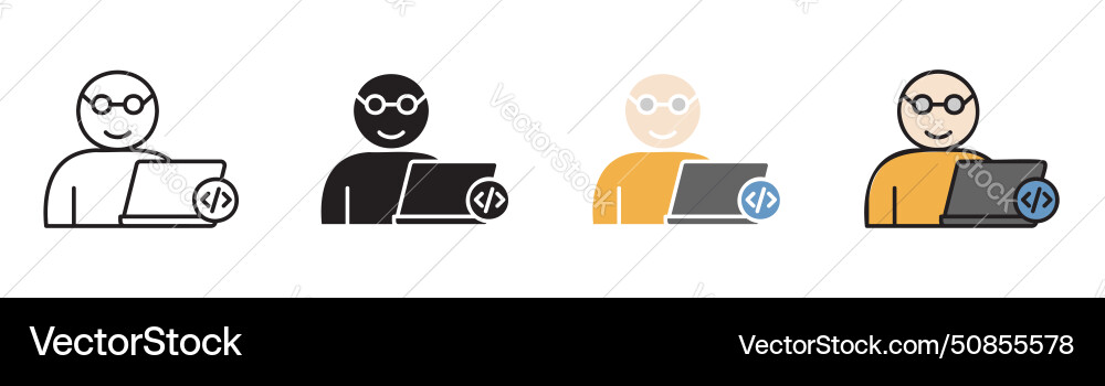 Programmer icon set software web application Vector Image