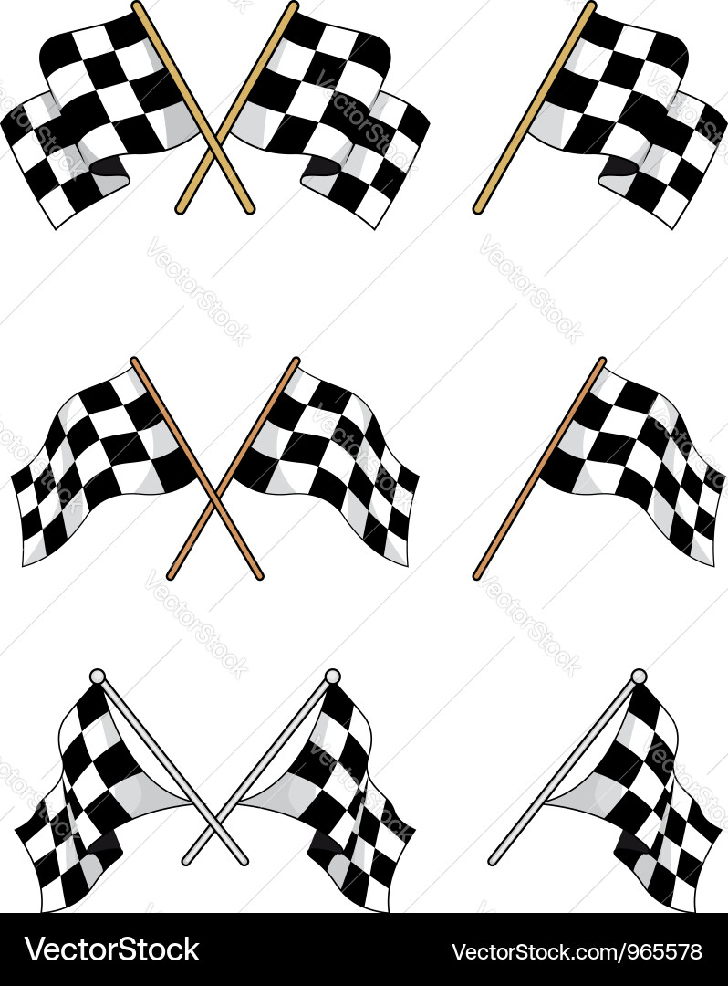 Racing Checkered Flags Collection Vector Image