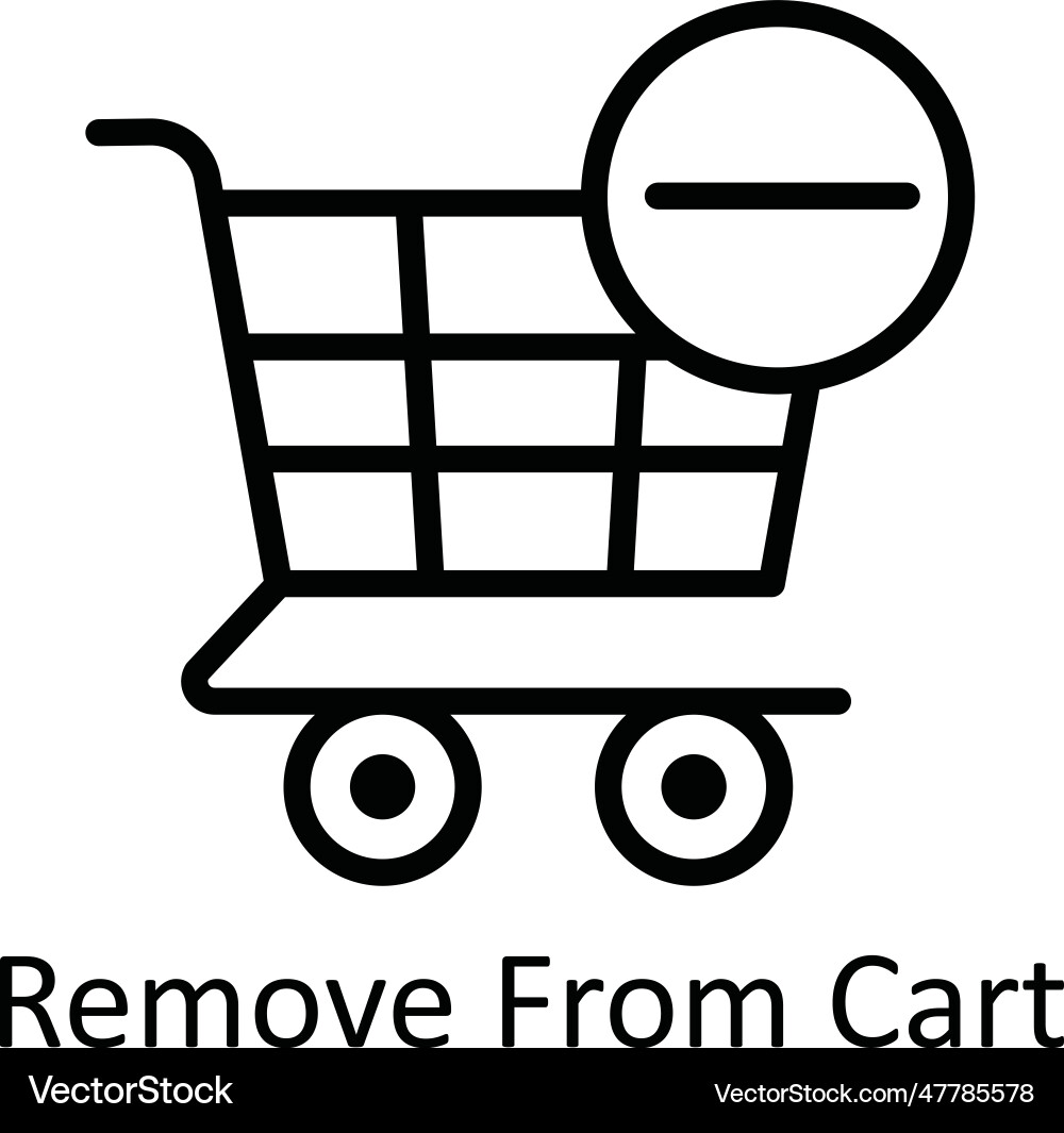 Remove from cart outline icon design illus Vector Image