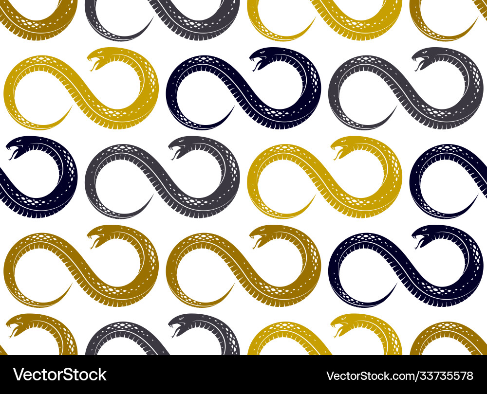 Repeat snakes seamless pattern tiling endless Vector Image