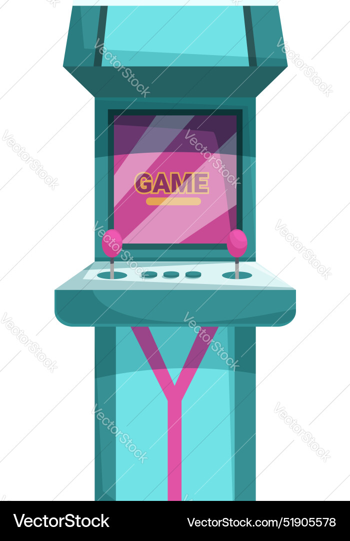 Retro arcade game machine displaying text Retro arcade game machine displaying text vector image