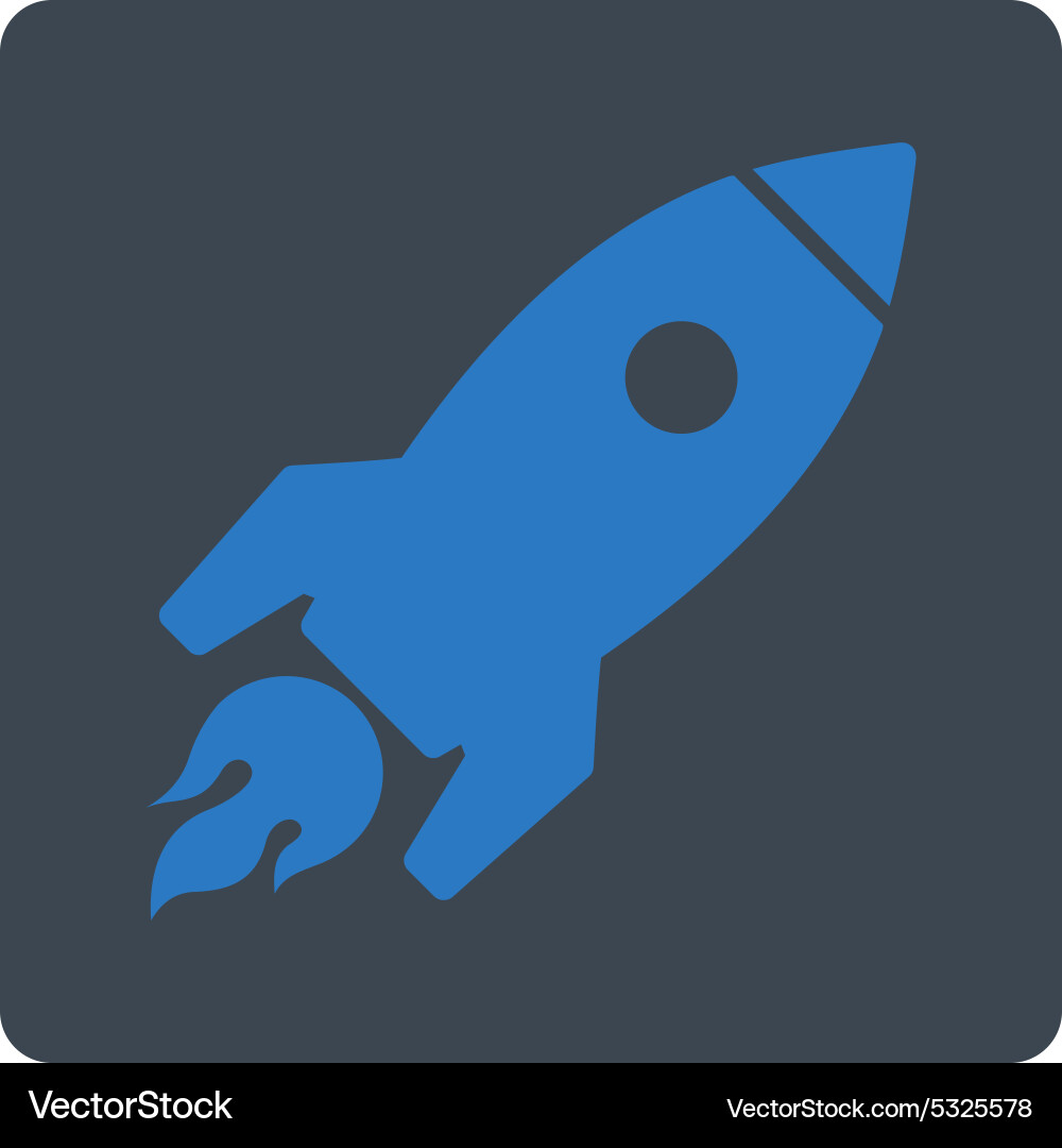 Rocket launch icon from commerce buttons overcolor Vector Image