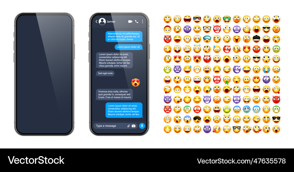 Smartphone messaging app user interface vector image
