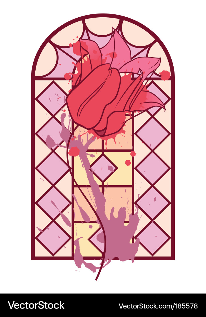 Tulip window vector image