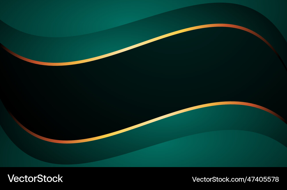 Wave luxury dark background green 3d modern vector image