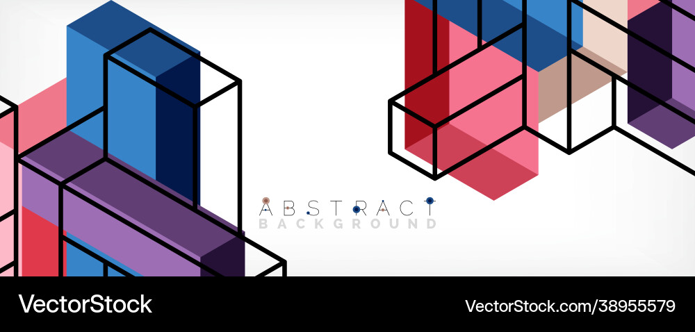 Abstract background 3d cubes cubic elements Vector Image