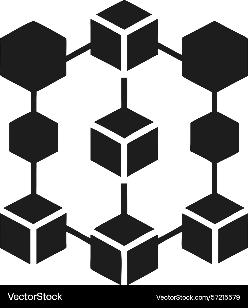 Abstract interconnected network of hexagon shapes vector image