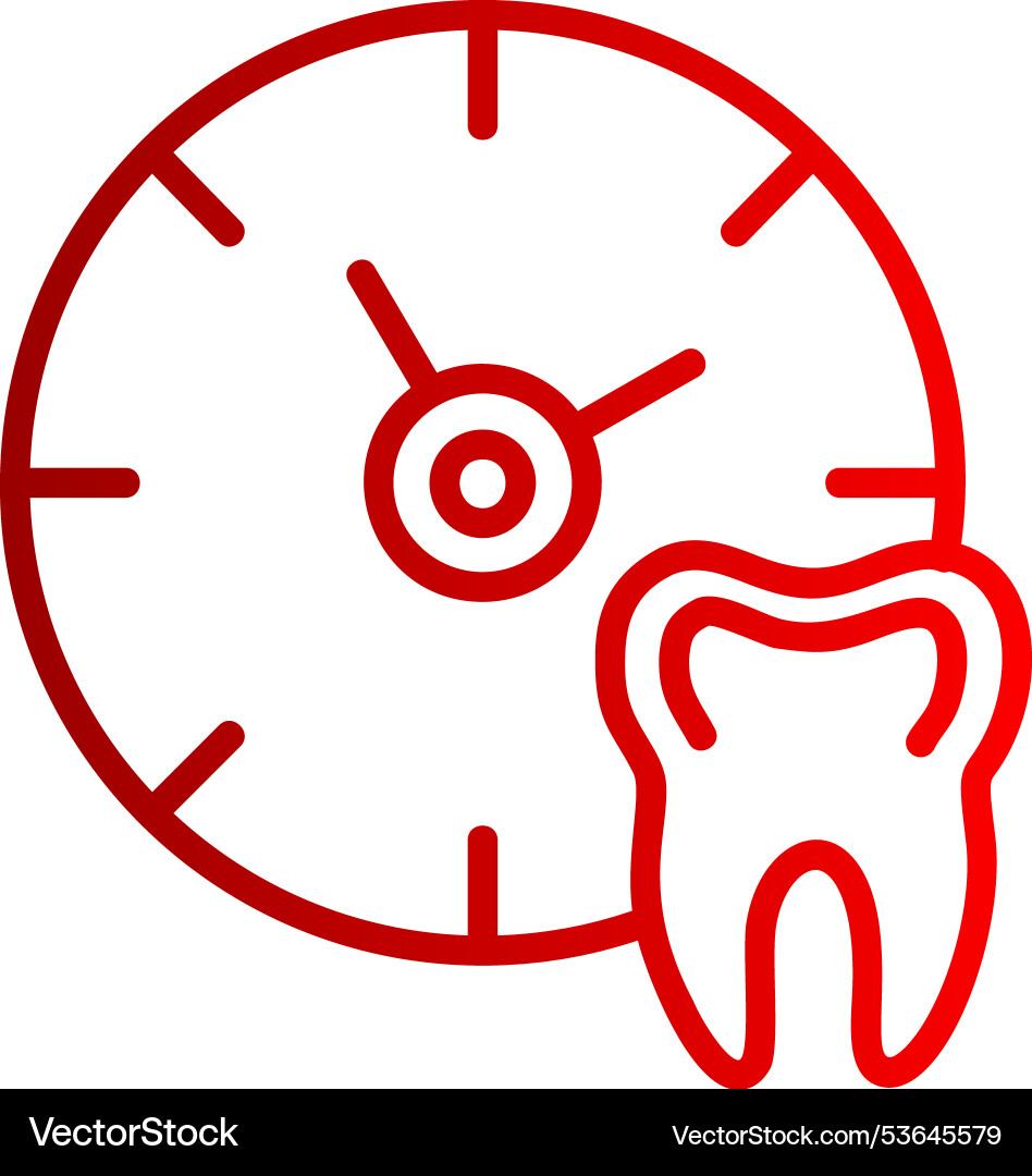 Check up time line gradient icon Vector Image