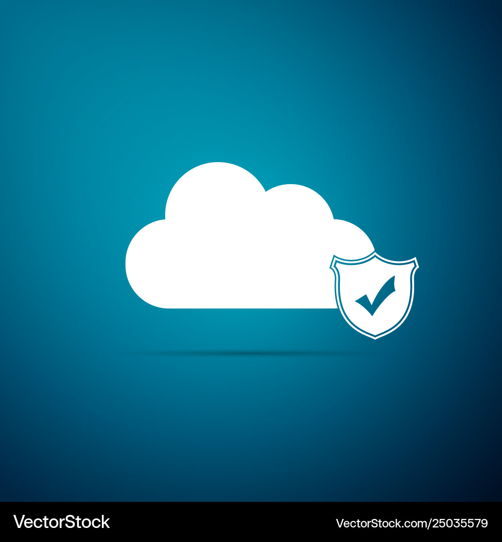 Cloud and shield with check mark icon isolated Vector Image