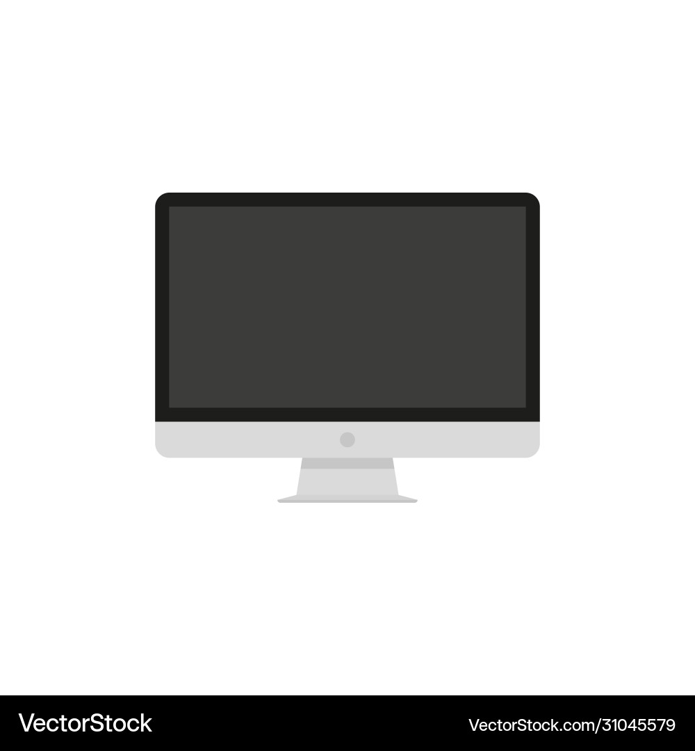 Computer monitor flat image with black Vector Image