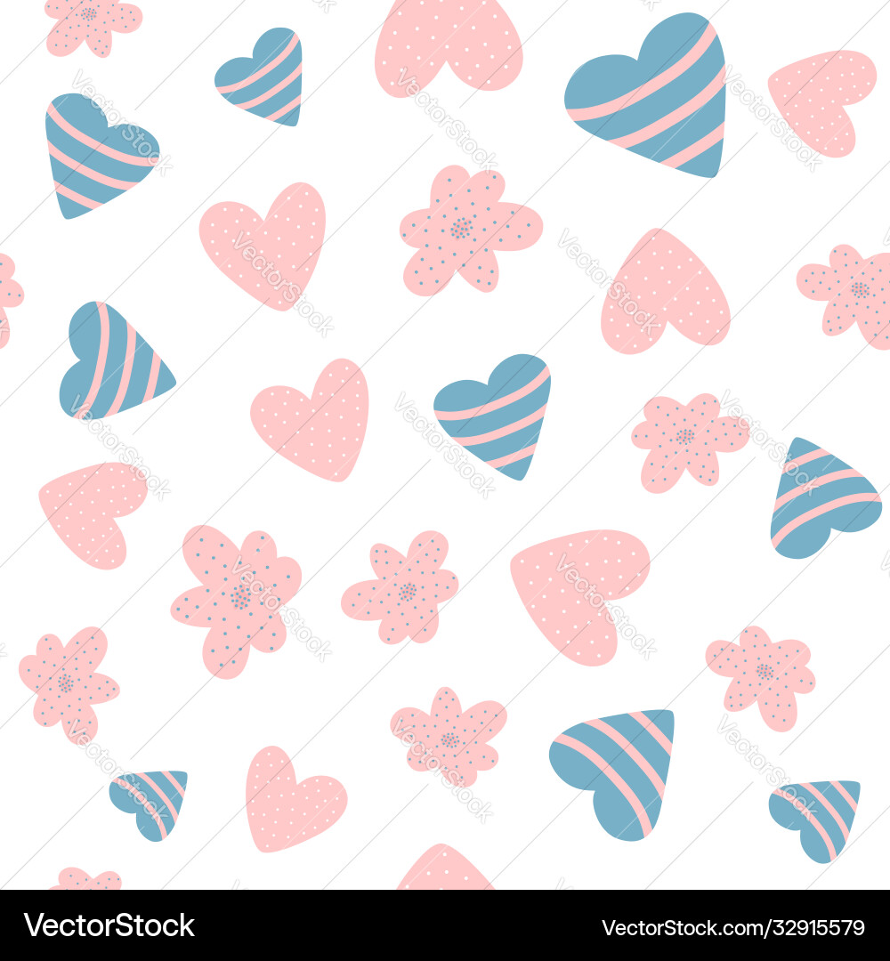 Cute baby seamless pattern with flowers Vector Image