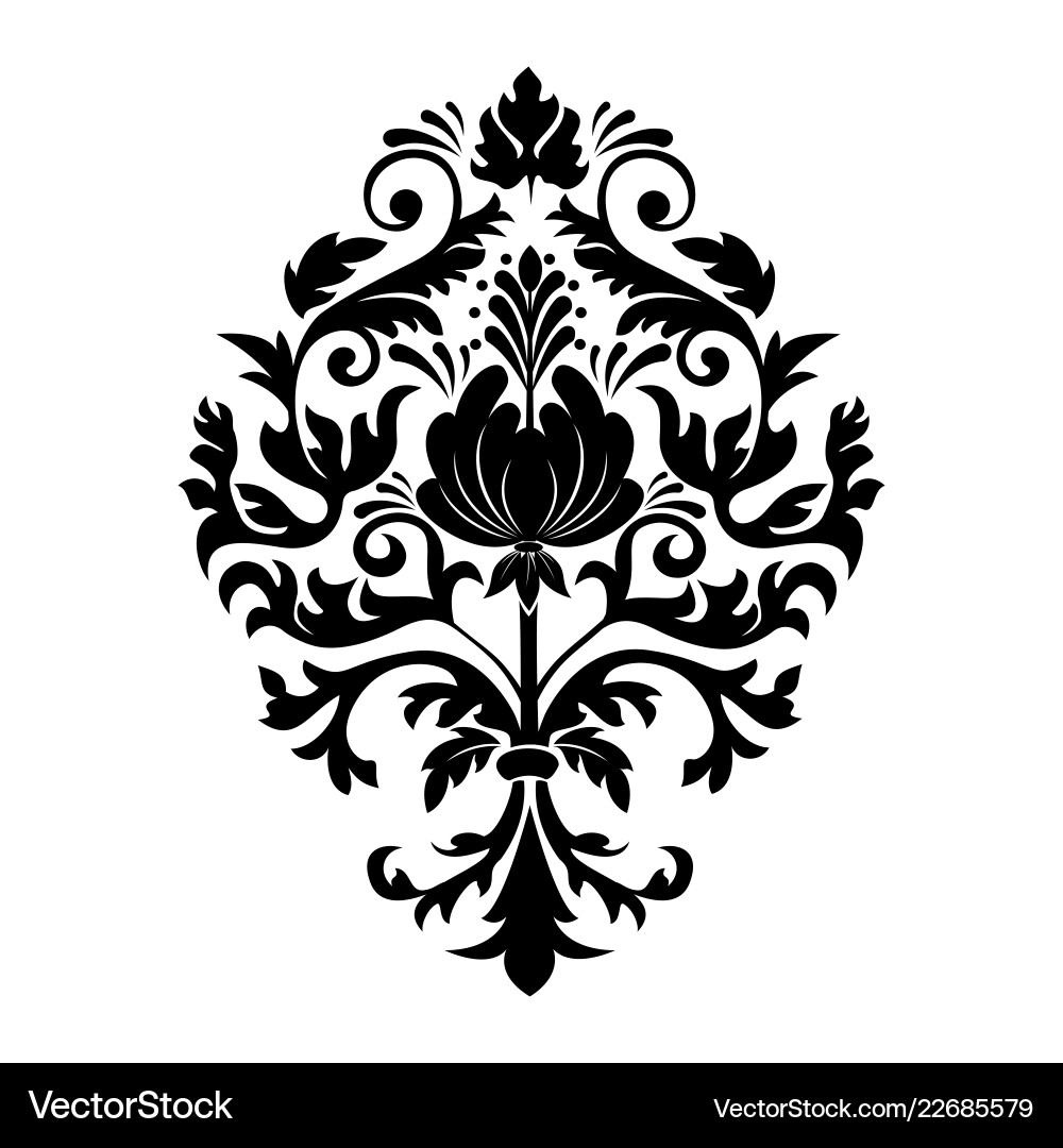 Damask element isolated central Damask element isolated central vector image