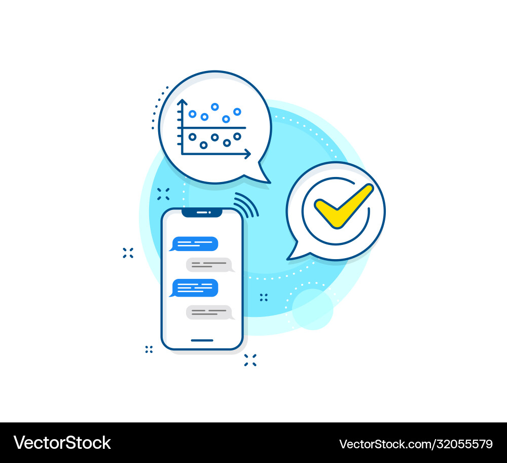 Dot plot graph line icon presentation chart sign Dot plot graph line icon presentation chart sign Vector Image