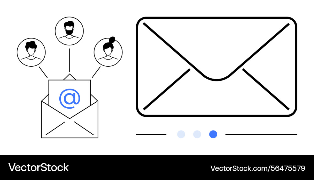 Email communication network connecting users Email communication network connecting users vector image
